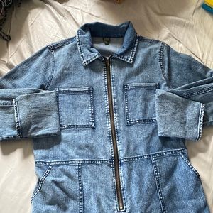 Denim long sleeve pants jumper